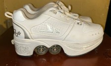 Agloat Skate Shoes Retractable Rollers White "Trade Routes" Mens Size 10
