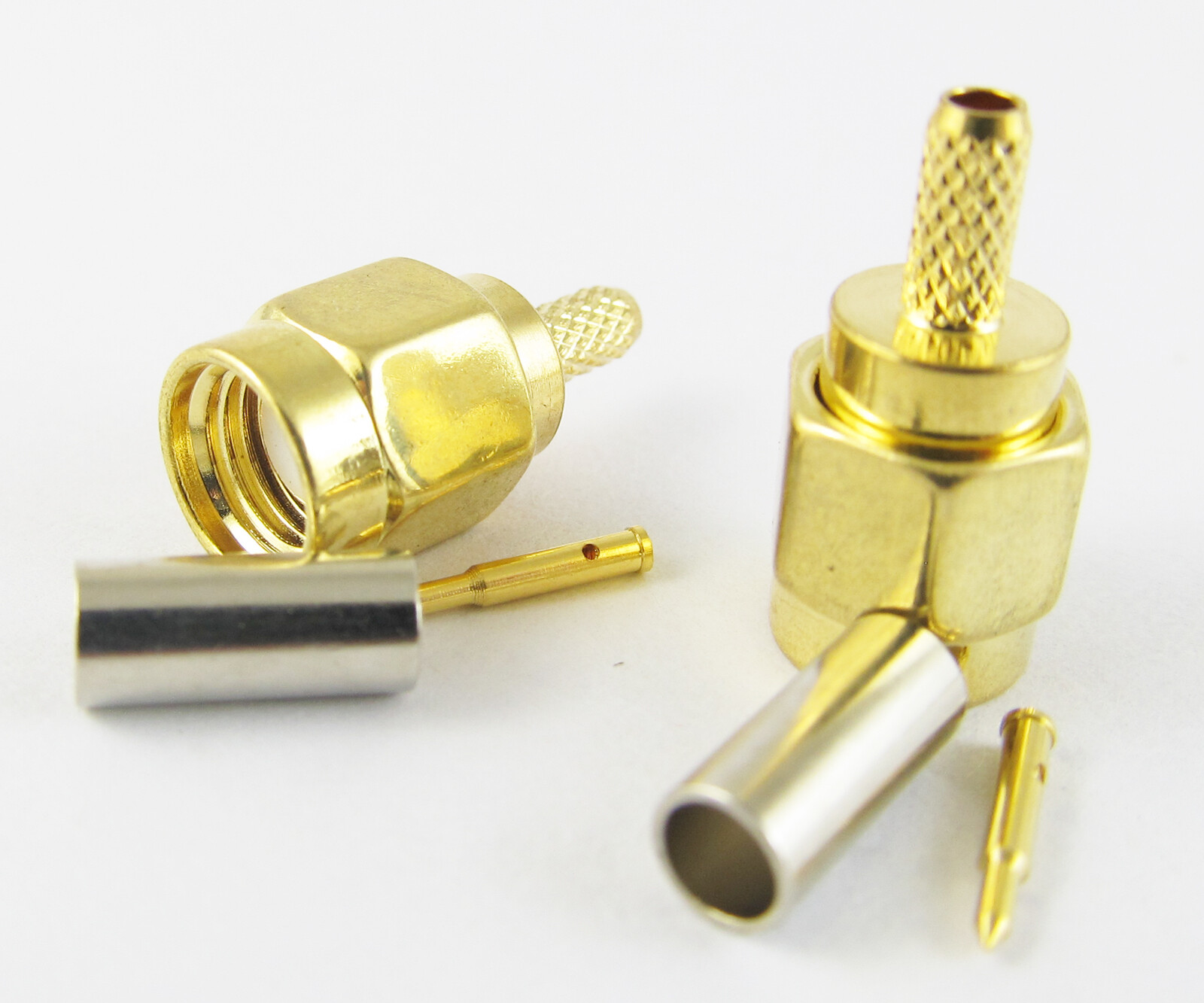 10 X RP-SMA Spina Maschio Crimpatura Angolo Retto Per Cavo - Foto 7