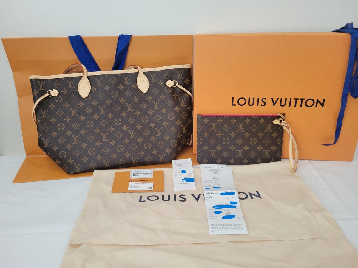 NEW with Tags Louis Vuitton Neverfull MM Monogram Canvas Tote Bag