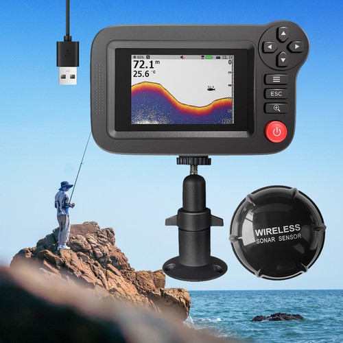 3.5in Wireless Sonar Fish Finder Underwater Depth Sounder With Fishing Detector - Picture 4 of 22