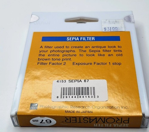 Pro 67mm Special Effect Sepia Lens Filter Old Tyme For Film Digital Black White - Picture 3 of 6