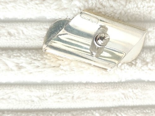 925 Sterling Silver Pierced Earrings folded Statement 1.5" - Picture 7 of 12