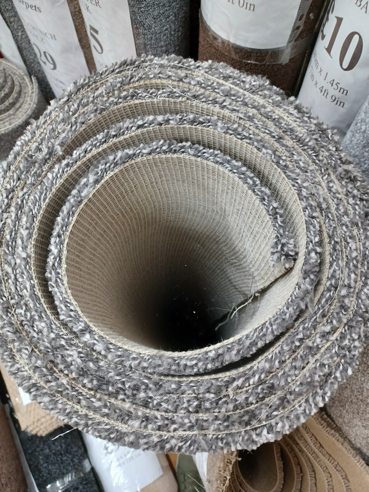 Carpet Super Soft grey hessian back £49 plus £15 p & p Discount Carpets