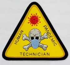 Human Virus NWO Illuminati Officer Uniform Vaccine Patch Plaque Technician Blood