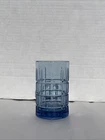 Anchor Hocking Tartan Denim BLUE Flat Juice Glasses 4 1/8” Vintage USA Made