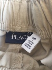 Place Children's Pants size 5 s color beige pull on with 6 pockets 100 cotton 