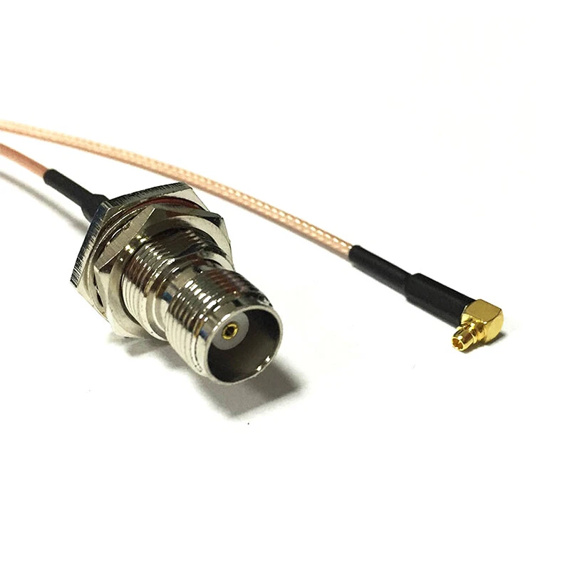 MMCX male right angle to TNC female bulkhead pigtail cable RG178 15cm 6inch NEW - Image 2 of 4