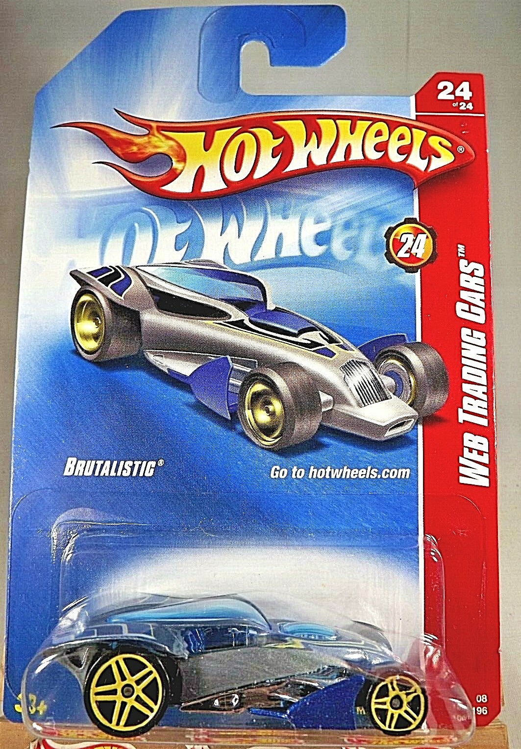 2008 Hot Wheels #100 Web Trading Cars 24/24 BRUTALISTIC Gray Variant w/YellowPr5