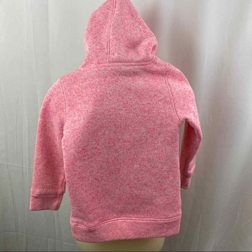 Disney Minnie Mouse Marled Pink Knit Hoodie Sweater Silver Embroidered Hearts 6 - Picture 3 of 8