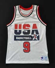 Michael Jordan 1992 Dream Team Champion Jersey Olympics USA White Men 40 M