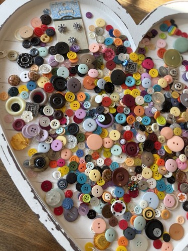 Craft Sewing Button Lot 11 Colorful Mixed Buttons Crafting Various colors - Picture 2 of 4