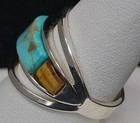 DESERT ROSE TRADING Sonora Turquoise & Tigers Eye Sterling Silver Ring Size — photo 2