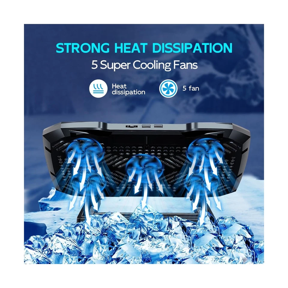 Almohadilla de enfriamiento para computadora portátil Soporte para refrigerador para computadora portátil, almohadilla de enfriamiento para ventilador para computadora portátil para 12-15.6 pulgadas... Foto 3 de 4