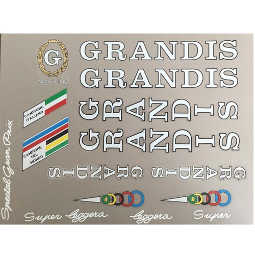 Juego de calcomanías Grandis opciones #3 italiano vintage bicicleta restauración retro - Imagen 1 de 2