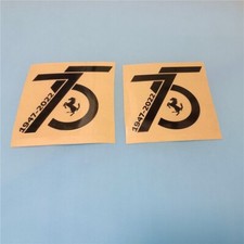 1947-2022 Ferrari New Logo 75th Anniversary Black Sticker Decal New 78 70mm 