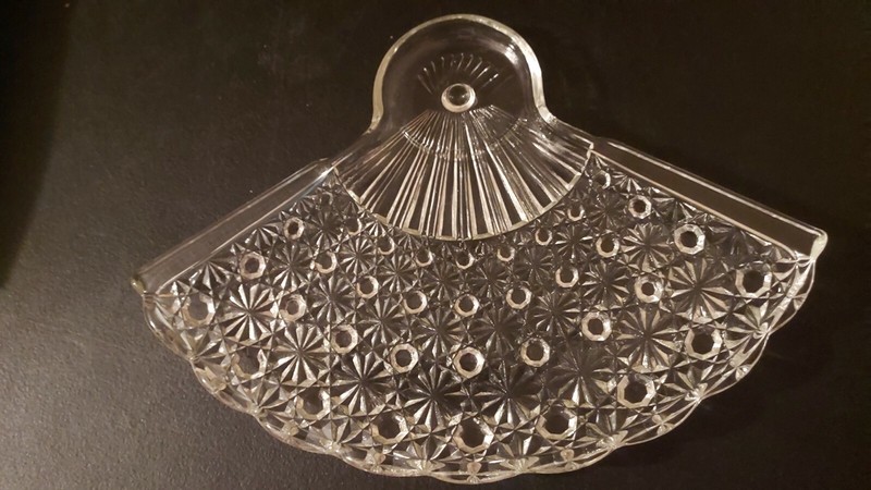 Vintage Glass Crystal Candy Serving Dish Small
