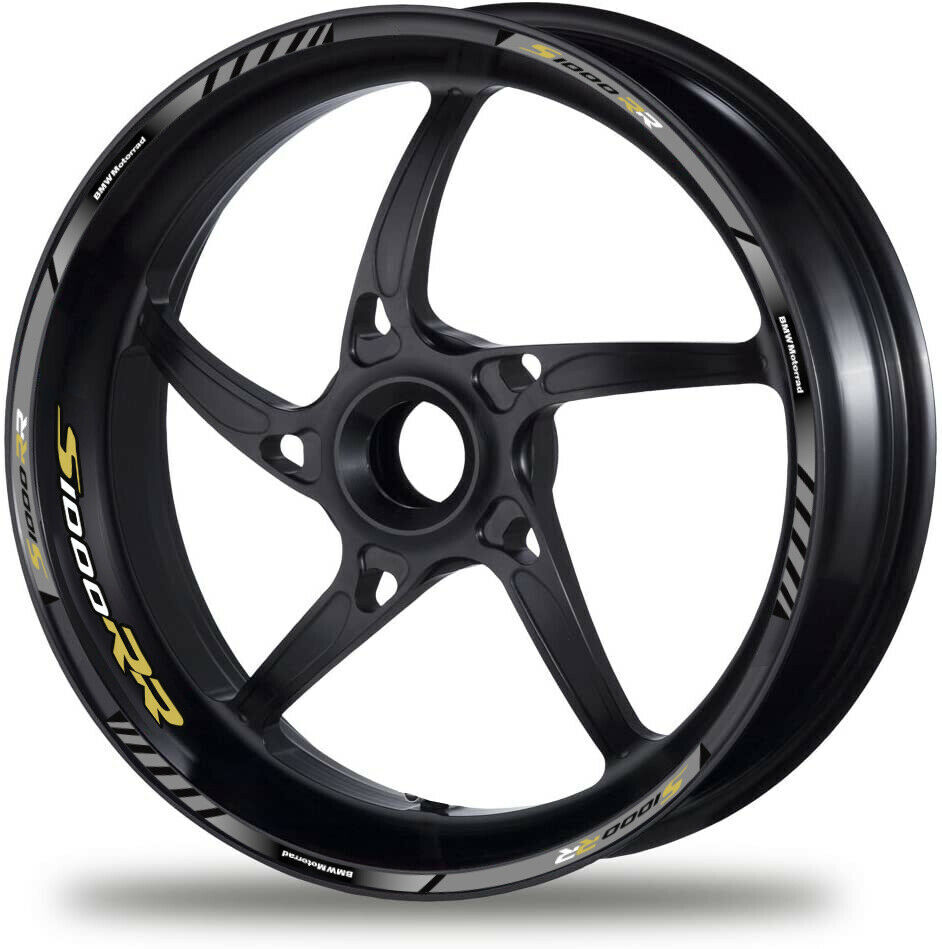 Calcomanía adhesiva laminada HP4 rayas doradas para llantas de motocicleta BMW S1000RR