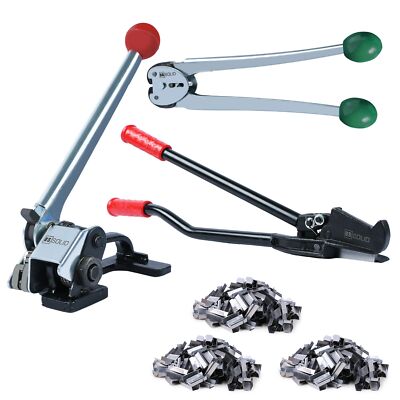 U.S. Solid 1/2'' - 5/8'' Steel Strapping Kit Manual Banding Tool