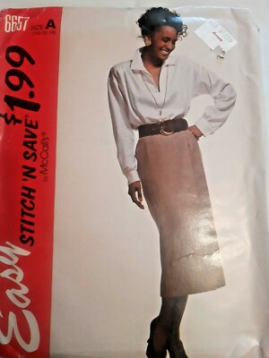 Pencil Skirt Straight McCalls Stitch N Save 6657 Sewing Pattern 10