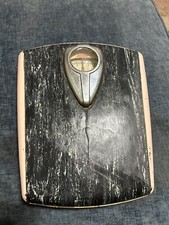 Vintage Pink Black BORG Bathroom Scale 260LB Weight Bubble Glass, Made in USA