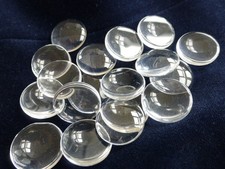 10 x Clear Glass Round Domed Cabochons 20mm Transparent Flat Backed   FFC5092 