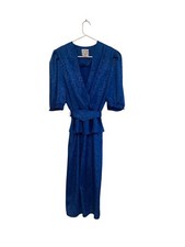 Vintage SUZANNE GRACE Cobalt Dark Blue ￼midi A Line Size 16
