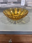 Vintage Amber Indiana Depression Glass Sunflower Serving Bowl 10.5” Pressed Glas