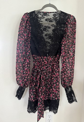 For Love & Lemons X Victoria’s Secret Melrose Floral Rose Robe Lace XS - Picture 3 of 6