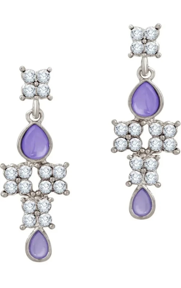 Gargantilla púrpura Kundan plateado indio boda y fiesta joyería collar conjunto Foto 4 de 4