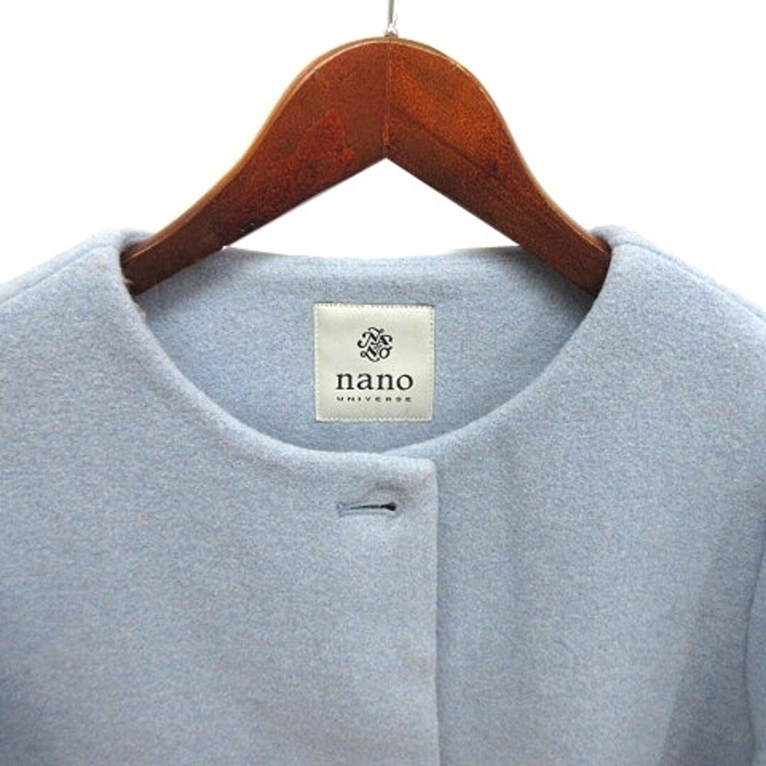 専用　NOANOAサシュドレス Nano Universe Fox Fur 5 Way Coat Collarless Saxophone Blue