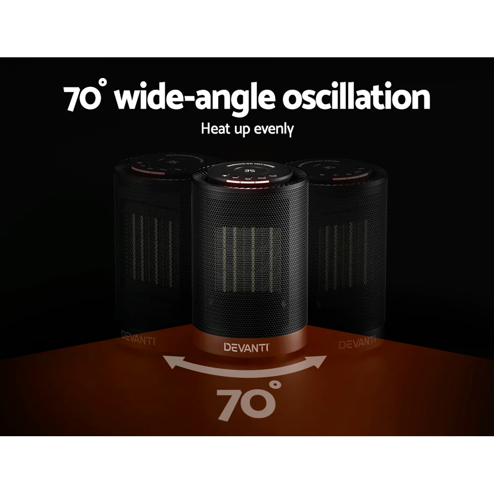 Devanti Electric Fan Heater Portable Ceramic Standing Room Office ...