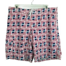 Old Navy Mens XL Red White  Blue Flag Board Shorts