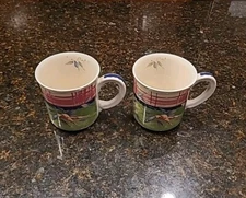 SET OF 2 Tracy Porter STONEHOUSE FARM COLLECTION 16 oz Coffee Mugs Cups 
