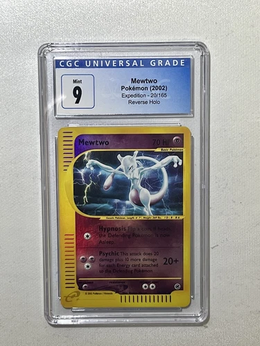 MEWTWO - Pokemon 2002 Expedition - #20/165 - Reverse Holo - CGC 9 Mint