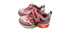 Hello Kitty Girls Lights Sneakers Size 8 Sports Shoes Kids Trainers Pink White