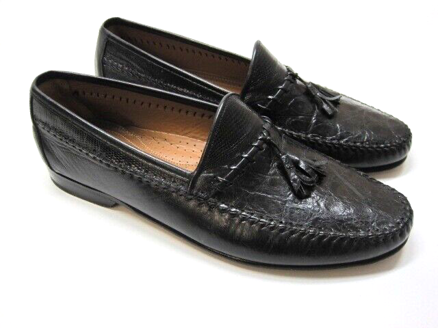 NEW Mezlan Black Crocodile Tassel Loafers 11 M GR8! platinum MEZLAN genuine CROCODILE kiltie Men main image 4