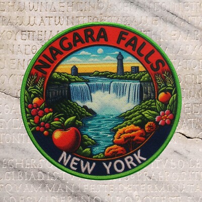 Niagara Falls State Park Patch Iron-on Applique Nature Badge New York, Waterfall