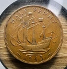 Photo of a 1945 George VI Half Penny from an eBay listing that sold on Apr 26, 2026