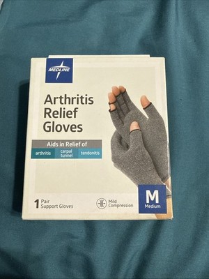 Medline Arthritis Relief Gloves Carpal Tunnel Tendonitis Medium Unisex 1 Pair