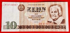 10 marek 1971 NRD Banknot zastępczy w bardzo ładnym