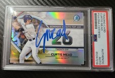 Curtis Mead 2023 Bowman Scouts’ Top 100 #BTP-26 Tampa Bay Rays PSA AUTO DNA CERT
