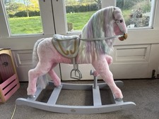 Thoroughbred Horses Pink Rocking Horse with purple Rocker Base