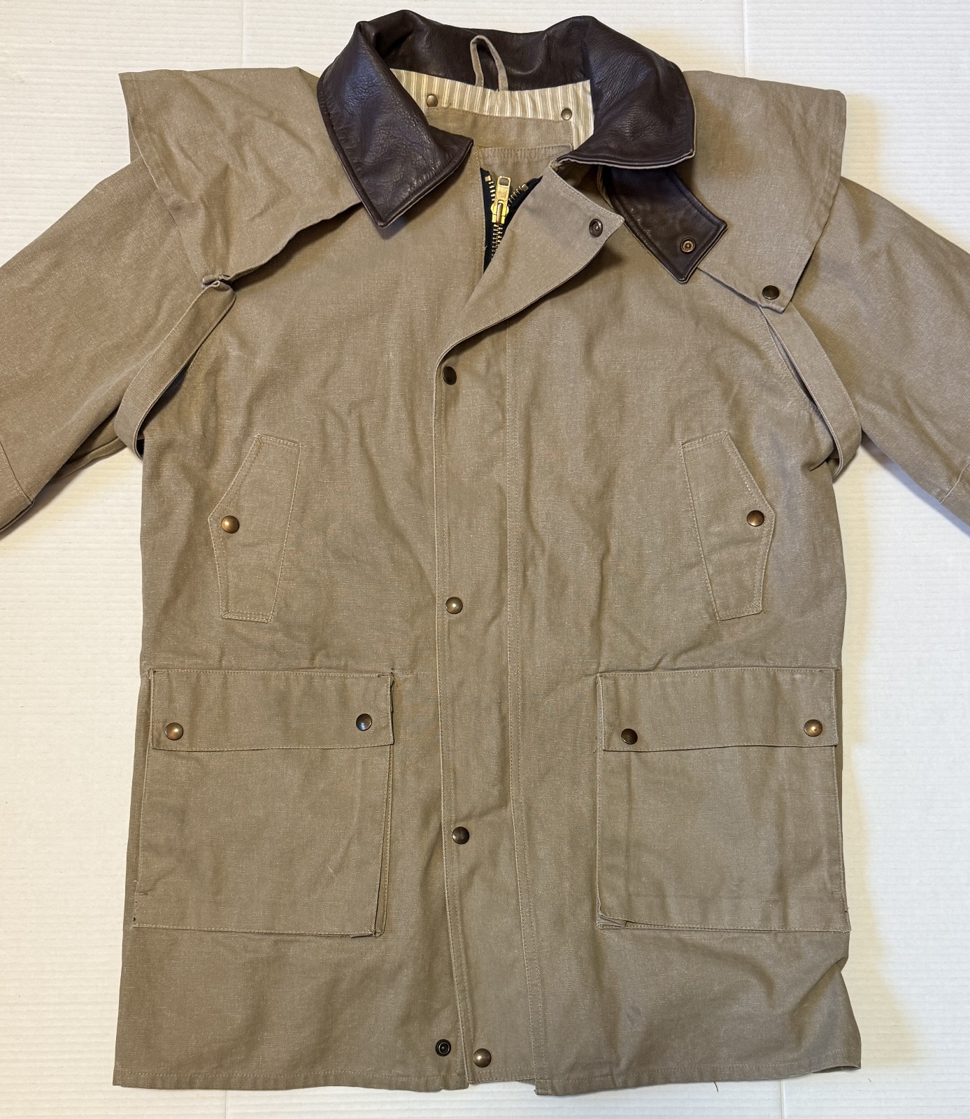 OUTBACK WEST Countryman - Men's Waxed Canvas Waterproof Duster Jacket - Medium