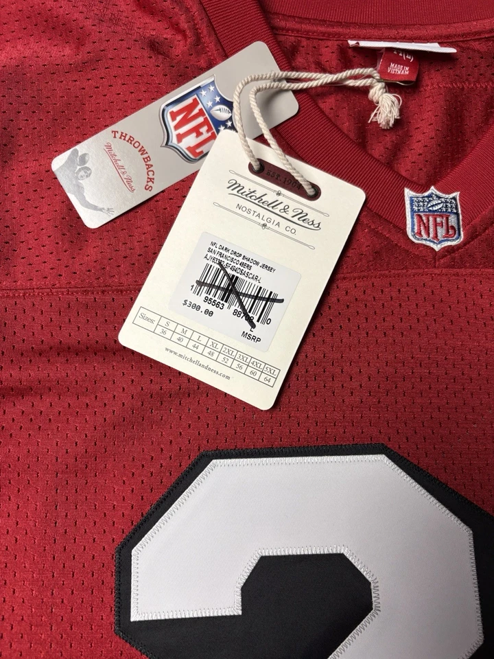CAMISETA MITCHELL & NESS AUTÉNTICA DEION SANDERS L SAN FRANCISCO 49ERS $300 NUEVA CON ETIQUETAS Foto 2 de 4