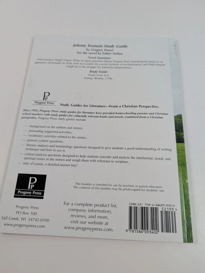 Johnny Tremain Study Guide By Gregory Power Progeny Press Grade 6-8 - Image 2 of 4