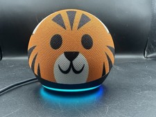 Amazon Echo Dot Tiger 4th Gen Kid Edition Smart Speaker W/adapter.  F