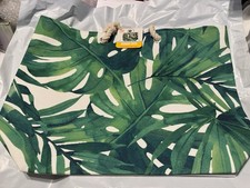 Beach Tote Bag Stylish Beach Print Vacation Shoulder Bag Travel Woven Handles