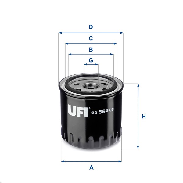ÖLfilter UFI 23.564.00 Anschraubfilter FüR Infiniti Nissan Renault FX D40 Navara-image