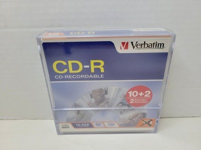 10 New Verbatim CD-R 700 MB 80 Min Blank CDs- Sealed