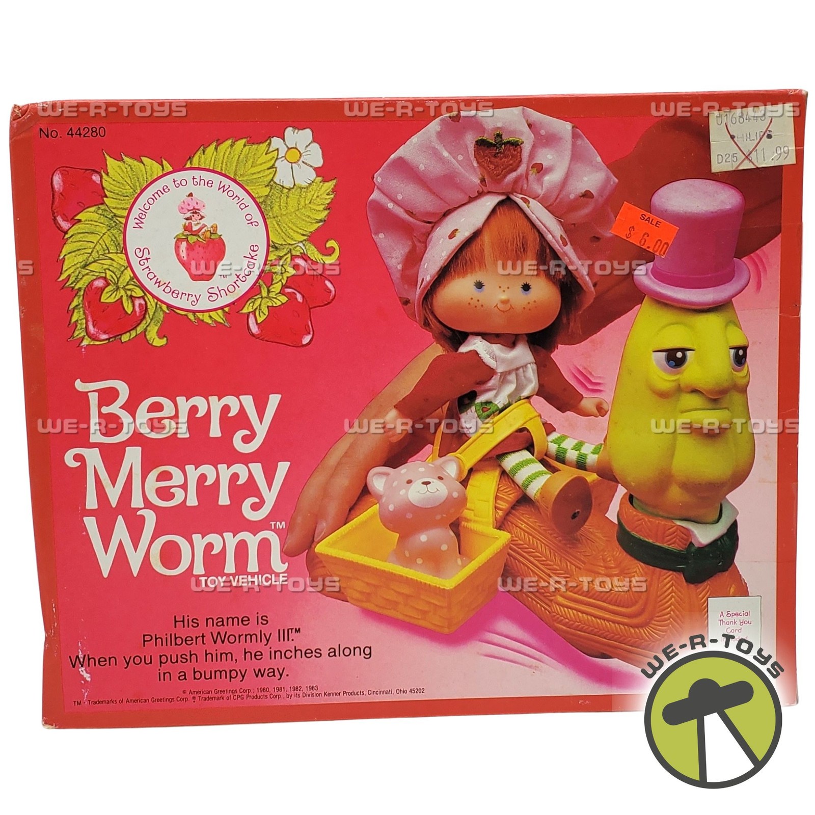 Strawberry Shortcake Berry Merry Worm Toy Vehicle Kenner No. 44280 NRFB